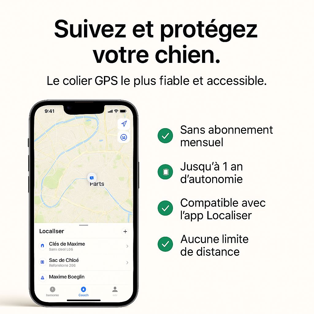 KALYMA Pisteo - Collier GPS Intelligent pour Chien
