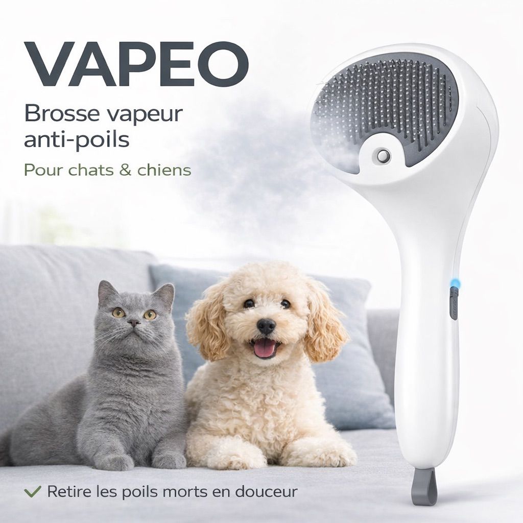 Vapeo - Brosse vapeur Anti-poils