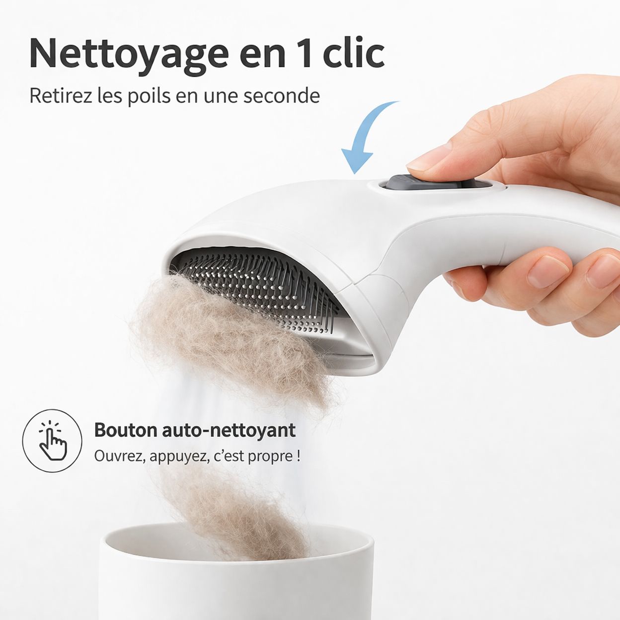 Vapeo - Brosse vapeur Anti-poils