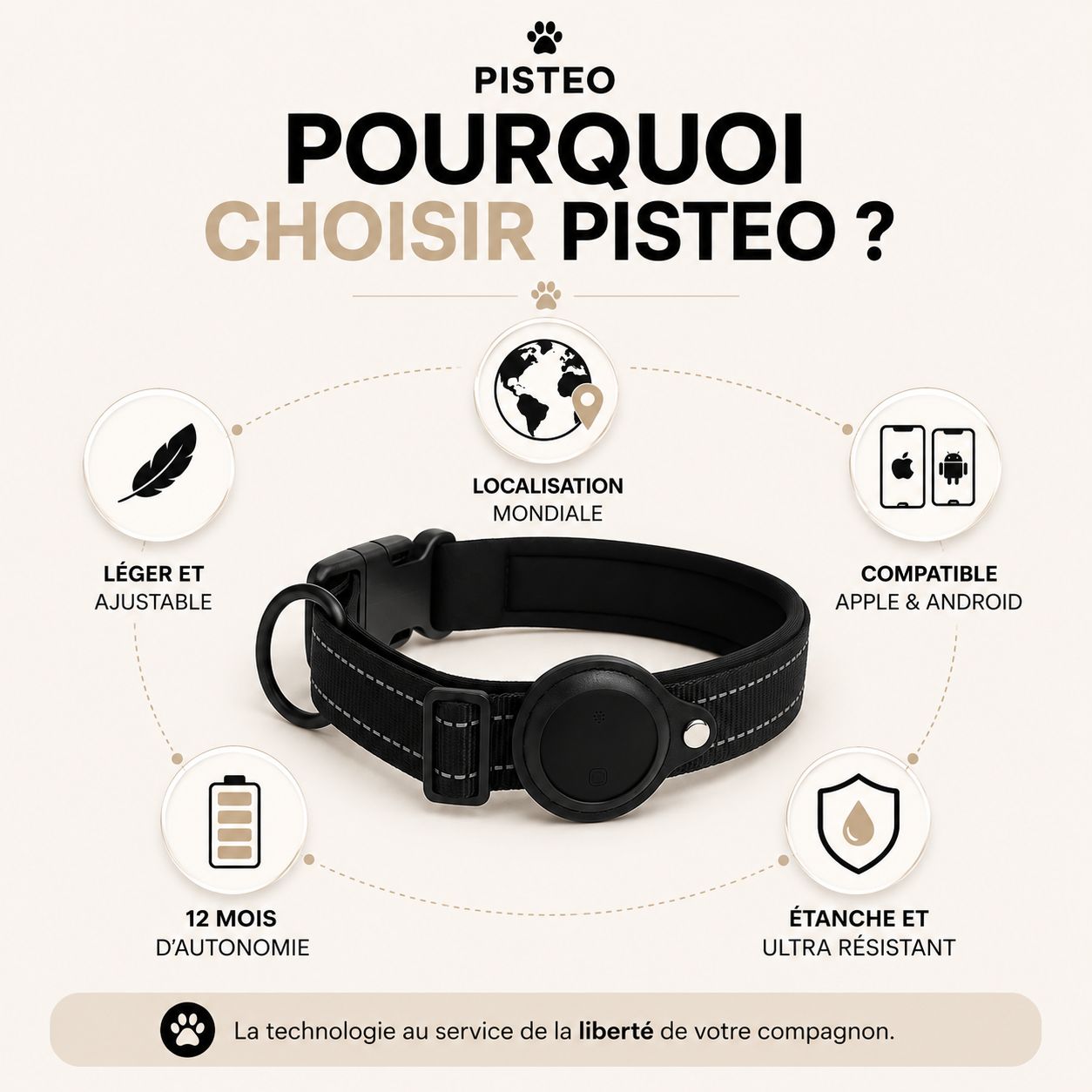 Pisteo - Collier Intelligent pour Chien